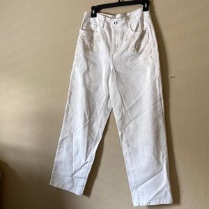 Inc international concepts women embroidered high rise straight jeans
